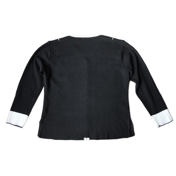 Unique Int'l Women's Rhinestone Button Cardigan Knit Sweater Medium Black - Picture 2 of 8